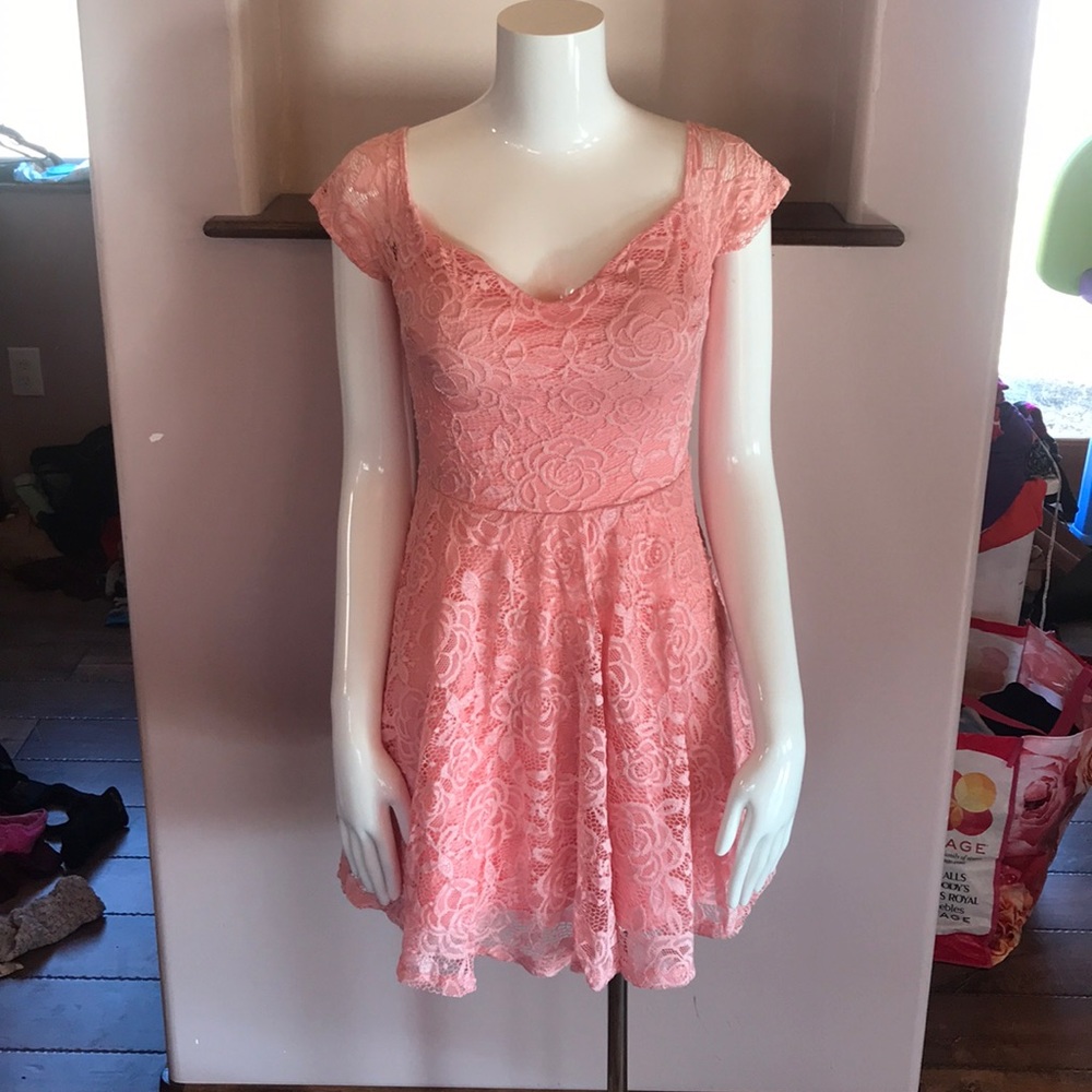 Pink lace dress